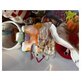 THANKSGIVING & CHRISTMAS TOTE W/ SNOWMAN COOKIE JAR- BB