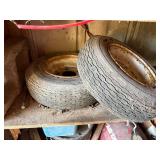 SMALL WHEEL & TIRES X 2- WB