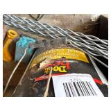 MISCELLANEOUS SHELF: BATTERY/ ROOF CEMENT/ PAINT ROLLER/ FENCE MATERIAL-WB