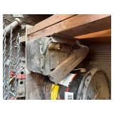 MISCELLANEOUS SHELF: BATTERY/ ROOF CEMENT/ PAINT ROLLER/ FENCE MATERIAL-WB