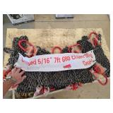 7ft Heavy Duty Chain Sling with Hooks - 5/16\" Grade 80