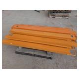 Unused Set (2 Pieces) Industrial Forklift Extensions - Orange Pallet Fork Sleeves, 8ft