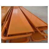 Unused Set (2 Pieces) Industrial Forklift Extensions - Orange Pallet Fork Sleeves, 8ft