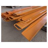 Unused Set (2 Pieces) Industrial Forklift Extensions - Orange Pallet Fork Sleeves, 8ft