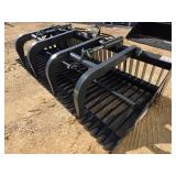Heavy-Duty Skid Steer Rock Bucket with Grapple 84\"
