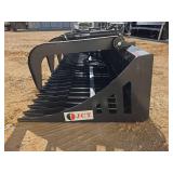Heavy-Duty Skid Steer Rock Bucket with Grapple 84\"
