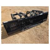 Heavy-Duty Skid Steer Rock Bucket with Grapple 84\"
