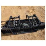 Heavy-Duty Skid Steer Rock Bucket with Grapple 84\"