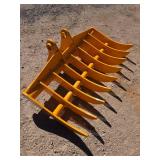 CAT 305 Excavator Rake Attachment 44\" w/ Teeth