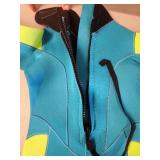 Vofiw Neon Yellow and Blue Wetsuit Child Size6