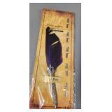 Vintage Style Purple Feather Dip Pen Set
