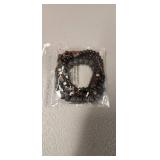 Handmade Black Lava Rock and Copper Bead Bracelet Set