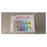 Gel Pedi-On Press-On Toenails Kit gold 2PK