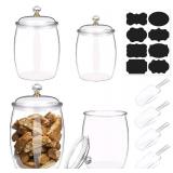 6pcs Large Glass Storage Jar with Crystal Knob Lid
