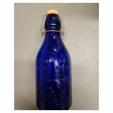 Vintage Absolutely Pure Milk Cobalt Blue Glass Bottle