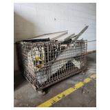 Bin of Industrial Metal Storage Cage with Electrical Components - Retail: $250