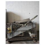 Bin of Industrial Metal Storage Cage with Electrical Components - Retail: $250
