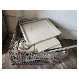 Bin of Industrial Metal Storage Cage with Electrical Components - Retail: $250
