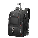 SWICKY RICOOI Vacuum backpack with wheels,50L Rolling laptop backpack with Anti-Theft,rolling backpack for travel,Water-Resistant Carry-On Luggage,Business and Commuting