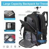 SWICKY RICOOI Vacuum backpack with wheels,50L Rolling laptop backpack with Anti-Theft,rolling backpack for travel,Water-Resistant Carry-On Luggage,Business and Commuting