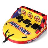MewVeer Towable Tubes for Boating, 1-3 Riders Boat Tube for Tubing, Towables Boats Inflable Tube, Towable Rider Deck with Full Nylon Cover for Water Sports