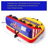 MewVeer Towable Tubes for Boating, 1-3 Riders Boat Tube for Tubing, Towables Boats Inflable Tube, Towable Rider Deck with Full Nylon Cover for Water Sports