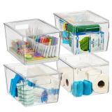 ClearSpace Plastic Storage Bins with Lids X-Large â Perfect Kitchen Organization, Desk Organizer or Pantry Storage â Desktop Organizer, Pantry Organization and Storage Bins, Cabinet Organize