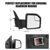Dexepe Passenger Side Mirror Assembly Compatible with Ford F-150 2015-2020 Rearview Mirror with Power Adjustable Glass, Blind Spot Mirror Replace âFL3Z17682AK (Right)