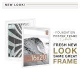 MCS Foundation 16x20 Poster Frame Traditional White, Vertical & Horizontal Wall Hanging Large Picture Frame for Photos, Posters & Art Prints (1-Pack)