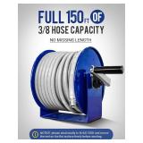 MEKOH Pressure Washer Hose Reel 150FTx3/8â, Manual Power Washer Hose Reel 300FTx1/4â with M22 Fitting, 4500PSI Heavy Duty Hose Reel for Water, High Pressure Washer Reel with Trailer/Wall/Van