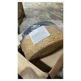 The Knitted Co. Jute Pouf Ottoman | Footrest Pouf | Hand Braided - Round Boho Pouffe - for Living Room, Bedroom, Nursery (20\"x20\"x10\") Navy