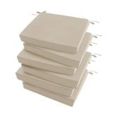 Summsun Outdoor Chair Cushions Set of 6: Water Resistant Seat Cushion for Patio Furniture - 18.5L x 16W x 2H Inch Chair Pads with Ties and Hidden Zipper - Patio Chair Cushion Replacement, Beige