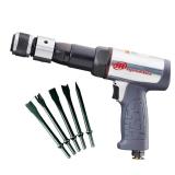 Ingersoll Rand 119MAXK Vibration Reduced Long-Barrel Air Hammer 5-Piece Chisel Set, 2,530 BPM, 3-1/2\" Stroke, Round Shank