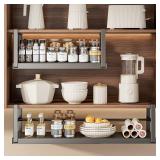 Hanging Under Shelf Storage Basket, Adjustable Width Under Cabinet Add-on Storage Racks, Heavy Duty Slide-in Baskets Organizer for Cabinet Pantry Kitchen, 1 Pack, 8.46\"D x 17.7\"W x 7.36\"H