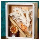 Cinnvoice 16x20 Inch Extra Deep Shadow Box Frame Depth 4.7in Shadow Boxes Display Cases with Cork Board Backing Rustic Burnt Wood Box for Flowers Bouquet Wedding Picture Photo and Keepsake(White)
