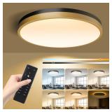 Lightania 18 Inch Flush Mount Ceiling Light with Remote Control & Night Light, 5CCT Dimmable Ceiling Light Fixture, 43W 4300LM 2700K-6500K Adjustable LED Ceiling Lights for Bedroom Kitchen Living Room
