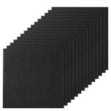 VEVOR 24 x 24 Peel and Stick Carpet Tiles Squares with Self Adhesive & Soft Padded for Indoor Outdoor Kitchen Living Room Bedrooms - Pack of 15/60 sq ft/Carbon Black