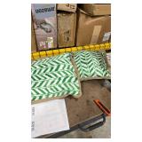 Tommy Bahama Pack of 2 Premium Water-Resistant 18\" x 18\" Indoor/Outdoor Decorative Pillows with Inserts â Perfect for Patio Furniture, Poolside, and Outdoor Lounging (Chevron Green)