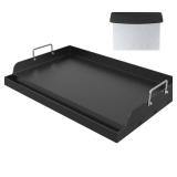 YACONA 25ï¼Ã16ï¼ Nonstick Universal Griddle for Gas Grill, Muti-Purpose Cooking Cast Iron Griddle with Grease Groove, Pre-Seasoned Flat Top Plate Insert for Camping, Tailgating, Partiesï¼