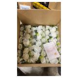 Inweder 6 Pcs Artificial White Rose Table Flower Arrangement, Wedding & Reception Decorations, Luxurious Realistic Style, Silk Flowers