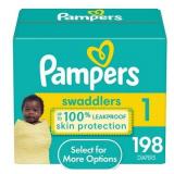 Pampers Swaddlers Diapers Size 1  198 Count (Select for More Options)