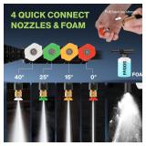 2025 New 5000PSI Electric Pressure Washer, Power Washer with 33FT Resistant Extension Hose and 4 Nozzles, Compatible with Undercarriage Cleaners, Professional Powerwashers for Home/Car(Green)