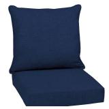 Arden Outdoor Deep Seat Cushion Set, 24 in x 24 in, Weather-Proof, Rain-Proof, Fade Resistant Patio Cushion for Chair, Sofa, and Couch Sapphire Blue Leala