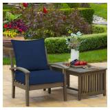 Arden Outdoor Deep Seat Cushion Set, 24 in x 24 in, Weather-Proof, Rain-Proof, Fade Resistant Patio Cushion for Chair, Sofa, and Couch Sapphire Blue Leala