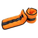 Fitvids Fully Adjustable Ankle Wrist Arm Leg Weights, 10 lbs each (20-lb pair), Orange