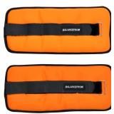 Fitvids Fully Adjustable Ankle Wrist Arm Leg Weights, 10 lbs each (20-lb pair), Orange