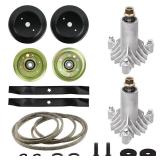 42 Inch 130794 Spindle Assembly for Craftsman LT1000 Husqvarna Poulan with 129861 Pulley with 173437 Idler with 134149 Blade with 21547026 Belt Lawn Mower Deck Rebuild Kit