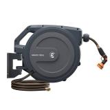 Giraffe Tools AW30 1/2MB Retractable Garden Hose Reel 1/2\" x 100 ft PRO Metal Bracket, Heavy Duty, Any Length Lock Hose Reel, 100 ft, Dark Grey