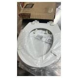 Mayfair Cassel Slow Close Toilet Seat, Easy Clean, Non Slip Premium Wood Seat, Easy Install, Made in USA, Round, White