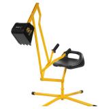 Elevon Sand Digger Kids Excavator Ride On Toy, Beach Toys Outdoor Sandbox Toy Digger, Steel Excavator Crane Rotates 360 with Stabilizing Base, Sand Toys Backyard Sandbox, Dirt and Snow - Yellow